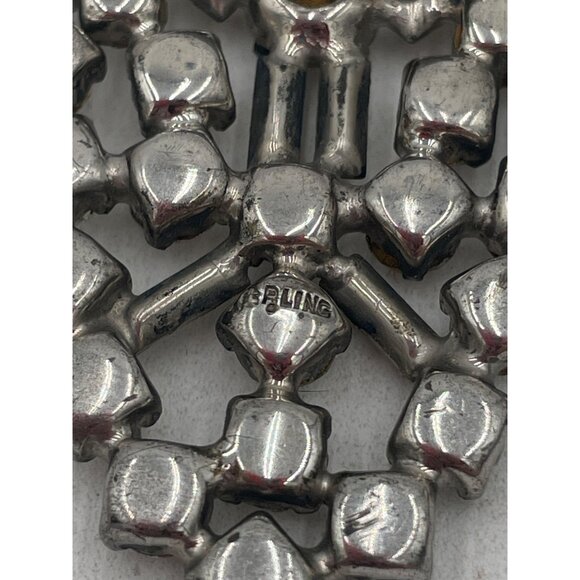 Vintage Sterling Silver Rhinestone Dress Clips Victorian - Picture 4 of 6